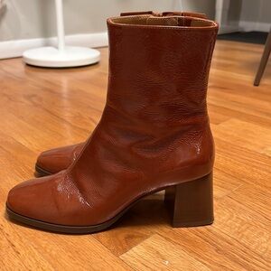 Sezane heeled ankle boots, size 39, color:polished camel